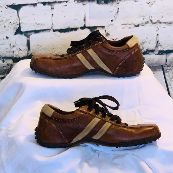Men’s Skechers Sneakers Brown Leather Vintage S 8 - Picture 4 of 6